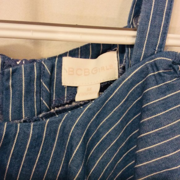 BCBGirls Tencel Ruffle Dress Blue - Picture 3 of 3